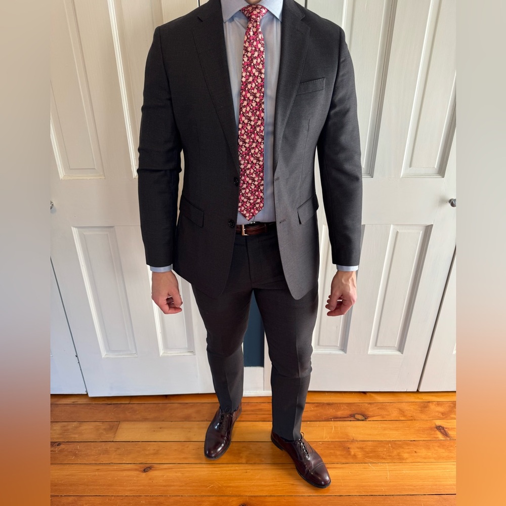 Banana Republic Dark Grey Nailhead Suit
